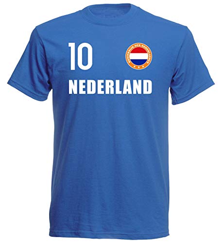 Nation Camiseta de los Países Bajos con escudo FH 10 BL azul XXL