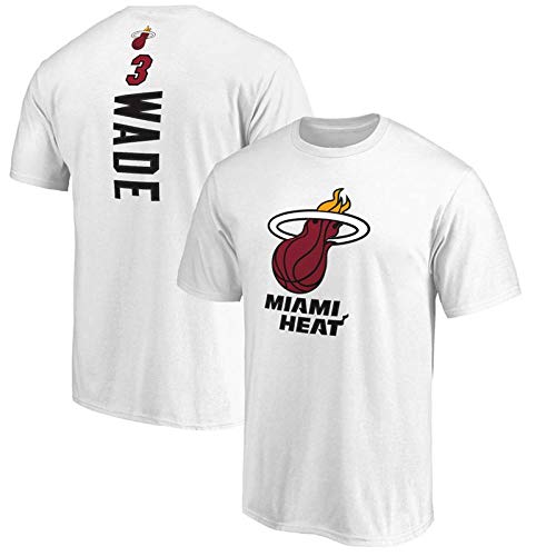 NBA Miami Heat Dwyane Wade Camiseta Hombres apoyan los Lakers/Guerreros/Raptors y Otros Equipos de la Liga Todo de Manga Corta (Color : A, Size : L)