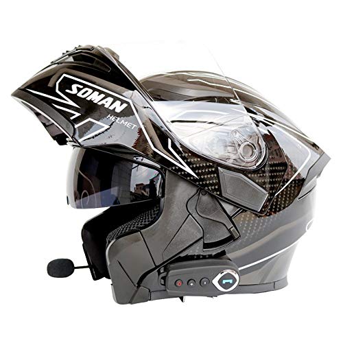 NF Bluetooth Integrado en el Casco de la Motocicleta Modular Estándar de Seguridad - Full Face Racing Motorcycle Helmet,C,XL