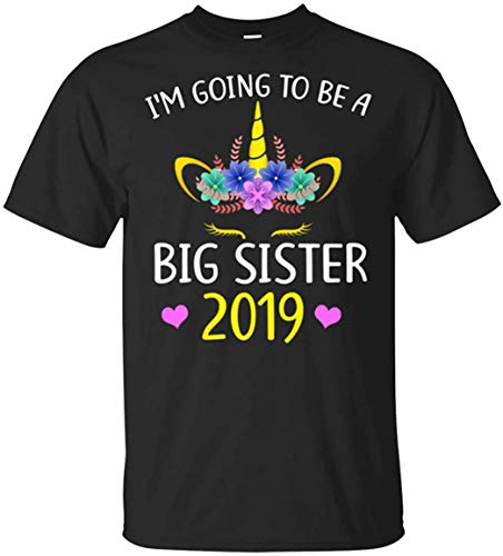 Nice-T I'm Going to Be A Big Sister 2019 Unicorn Girl Camiseta