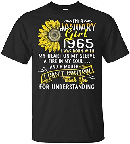Nice-T Mujers I'm A January Girl 1965 Sunflower 54th Birthday Gift Camiseta