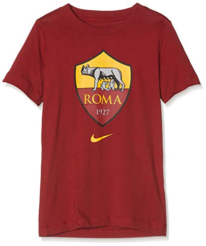 NIKE AS Roma Jr Camiseta de Manga Corta, Niños, Rojo (Team Crimson), XS
