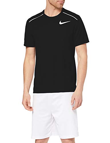NIKE Dri-FIT Miler Camiseta, Hombre, Negro (Black/(Reflective Silv), XL