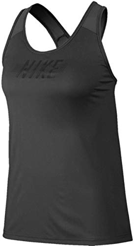NIKE Dry Flow FA - Camiseta de Tirantes para Mujer, Mujer, Camiseta de Tirantes Anchos, 930403-010, Negro, Extra-Small