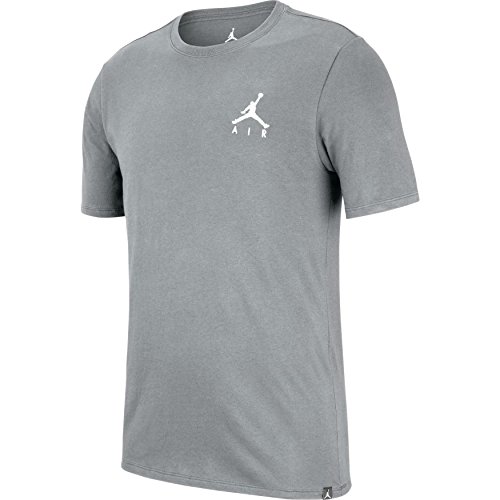 NIKE JMPMN Air EMBRD tee T-Shirt de Baloncesto, Hombre, Carbon Heather/(White), S