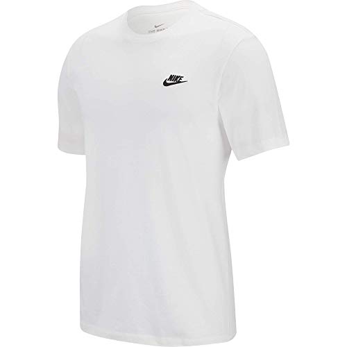 NIKE M NSW Club tee Camiseta de Manga Corta, Hombre, White/Black NIKE M NSW Club tee Camiseta de Manga Corta, Hombre, White/Black