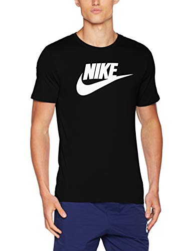 NIKE M NSW tee Icon Futura Camiseta de Manga Corta, Hombre, Black/White, L