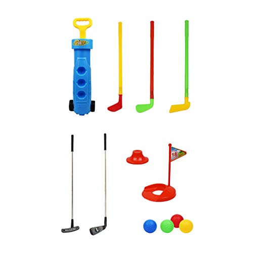 NUOBESTY Juguete de Golf de Plástico para Niños Pequeños Juegos de Palos de Golf Juego de Juguetes para Niños Color Aleatorio de Niños