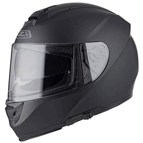 NZI Eurus 2 - Casco de Moto Integral (XXL (63-64cm), Negro Mate)