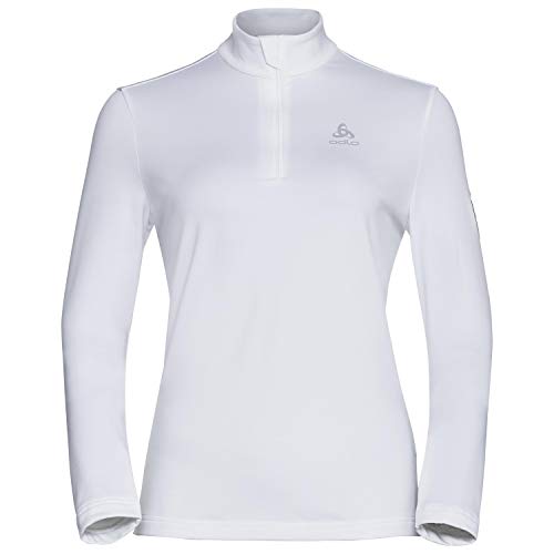 Odlo New cavradi Midlayer 1/2 Zip Camiseta Women – White, Extra-Large