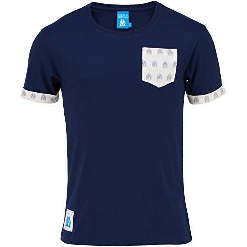 Olympique de Marseille – Camiseta informal OM- Colección oficial del club de fútbol Olympique de Marsella – Talla para hombre adulto, Hombre, azul marino, S