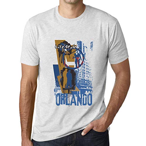 One in the City Hombre Camiseta Vintage T-Shirt Gráfico Orlando Lifestyle Blanco Moteado