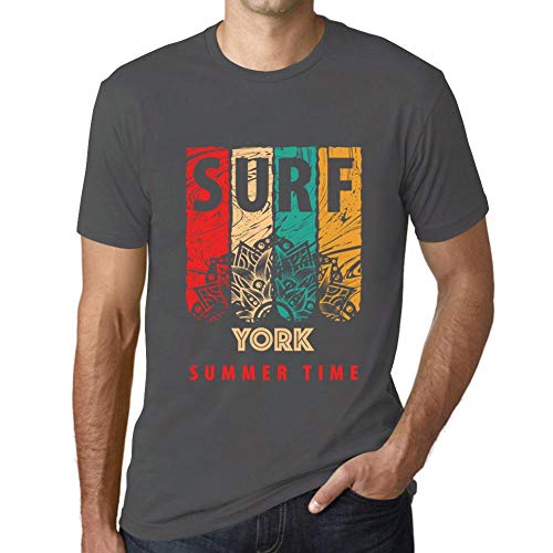 One in the City Hombre Camiseta Vintage T-Shirt Gráfico Surf Summer Time York Ratón Gris