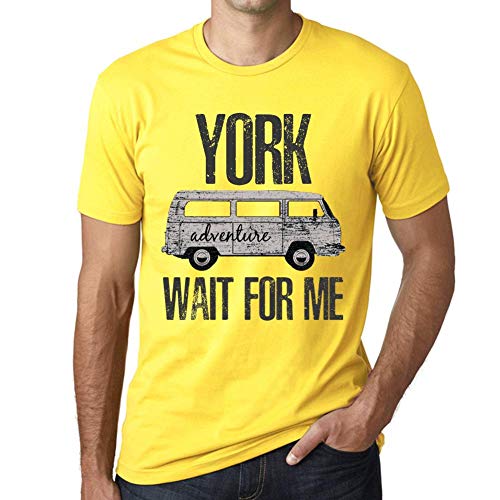 One in the City Hombre Camiseta Vintage T-Shirt Gráfico York Wait For Me Amarillo