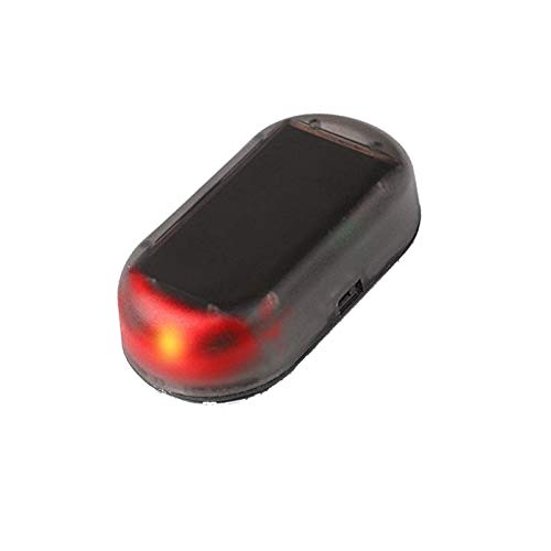 Onerbuy Solar Power Simulated Car Alarm LED luz antirrobo luces de advertencia que destella la lámpara de seguridad (Rojo)