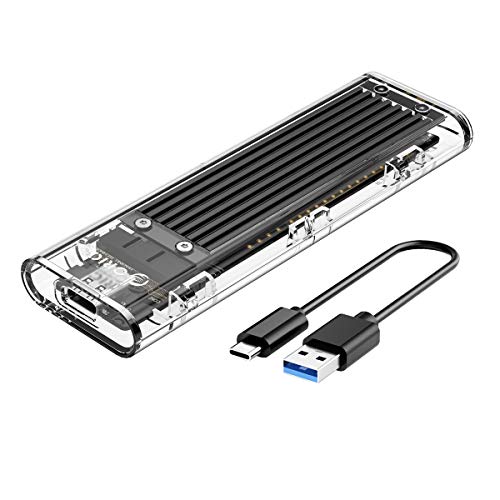 ORICO M.2 SATA SSD Carcasa Externa Adaptador USB 3.1 a M.2 NGFF(SATA) para SATA B-Key y M + B-Key 2230/2242/2260/2280 SSD, Suspensión Inteligente y Sin Herramientas