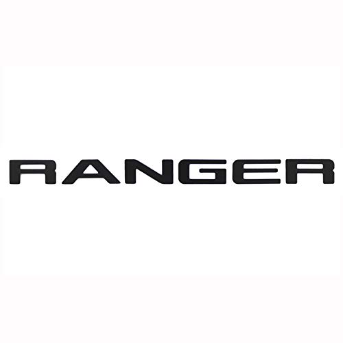 Ozkak Ranger Logo Carta 3D Parte Superior de la Parrilla Emblema Formato Original ABS Pegatina Cromo Decoración con Pegamento (L, Negro)