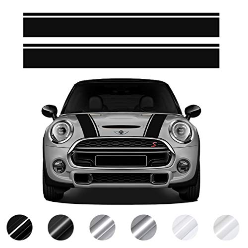 Pegatinas para el capó de Mini Cooper | para Mini Cooper R56, R55, R50, R53, R60, F56, F55, F54, F60, Countryman y Clubman | Acabado sin Burbujas (Negro Brillante) Pegatinas para el capó de Mini Cooper | para Mini Cooper R56, R55, R50, R53, R60, F56, F55, F54, F60, Countryman y Clubman | Acabado sin Burbujas (Negro Brillante)