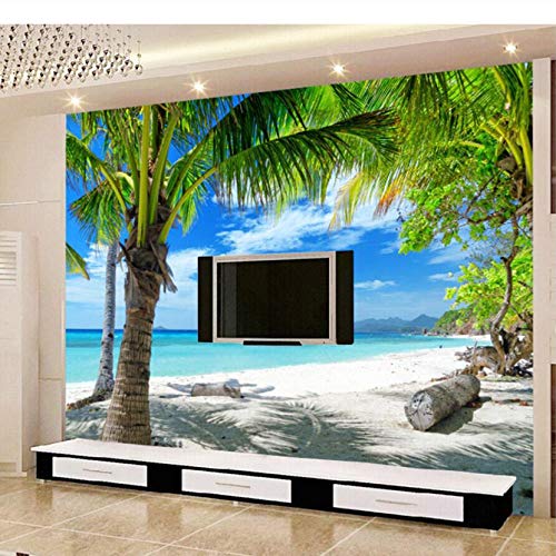 Playa Coconut Grove Mural Foto Papel de pared Sala de estar Dormitorio Decoración para el hogar Fondos de pantalla 3D Paisaje Papel De Parede Para Quarto 3D-450cmx300cm