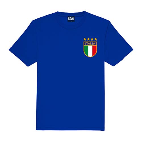 Print Me A Shirt Camiseta Fútbol Personalizable para Niños de la Selección Italiana, Camiseta Azul Italia, Camiseta de fútbol Italia