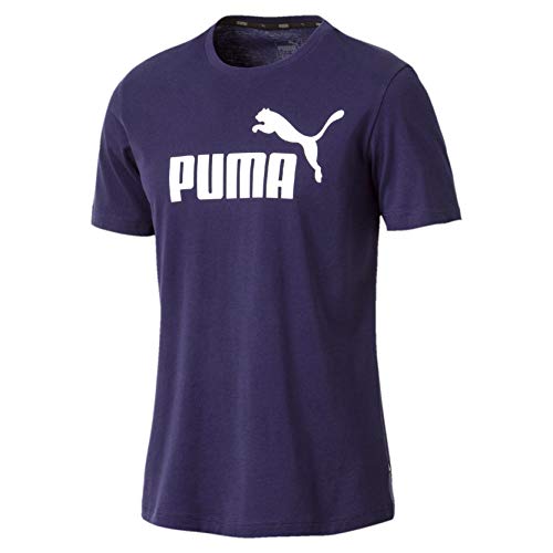 PUMA Logo tee Camiseta, Hombre, Azul (Peacoat), M