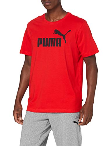 PUMA Logo tee Camiseta, Hombre, Rojo, XXL