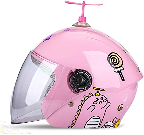 QDY Casco de Motocicleta para niños, Casco de Ciclismo, Casco de Motocicleta para niños, Scooter, ciclomotor, Deportivo, para niños de 2 a 8 años, jóvenes, niñas, Color Rosa