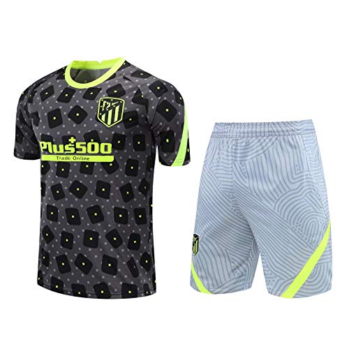 QJY Camiseta de Manga Corta del Equipo de Madrid de Atlético de Madrid Camiseta + Pantalones Traje de fútbol Club de fútbol Traje de Entrenamiento (Color : A, Size : M)