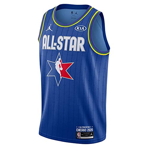 QKJD NBA Baloncesto Uniformes Camiseta All-Star 76ers No. 21 Embiid Jersey Azul Transpirable y Absorbente de Sudor para Hombre Blue-M