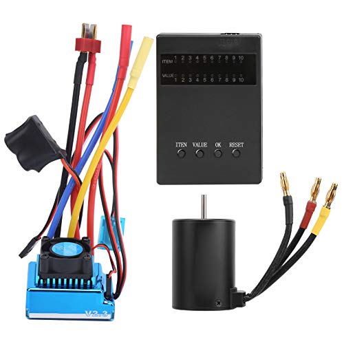 RC Car Motor ESC Combo, 80A Brushless ESC + 3650 2300KV Brushless Motor + Program Card Adecuado para 1:10 RC Car Model Parts RC Car Motor ESC Combo, 80A Brushless ESC + 3650 2300KV Brushless Motor + Program Card Adecuado para 1:10 RC Car Model Parts