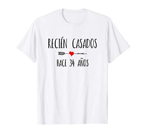 RECIÉN CASADO HACE TREINTA Y CUATRO AÑOS 34 aniversario Camiseta
