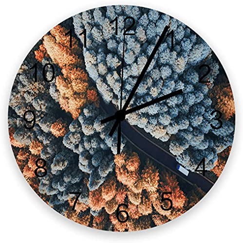 Reloj silencioso de 30,48 cm para decoración de pared – Relojes de madera vintage fáciles de leer para oficina, cocina, dormitorio, sala de estar y aula, Ginkgo Grove con vistas
