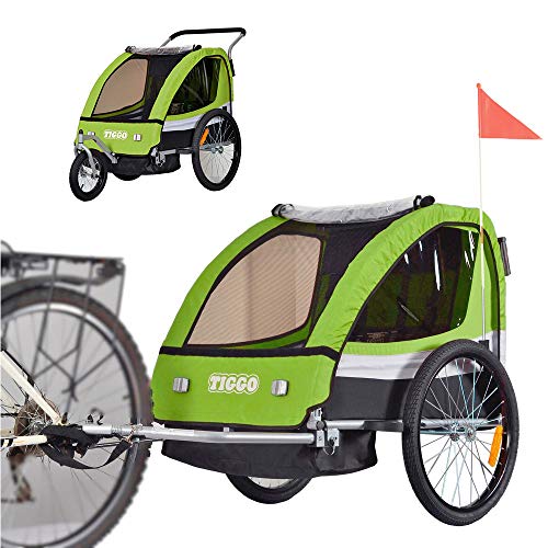 Remolque de bici para niños con kit de footing BT504-D02 limon verde