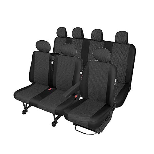 saferide Juego completo de fundas de asiento para caravana, 2 y 4, 7 plazas, color negro, 1 + 2 + 4 asientos