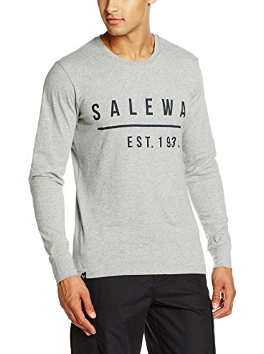 SALEWA Binne Co M L/S tee - Camiseta Manga Larga para Hombre, Color Gris, Talla 48/M