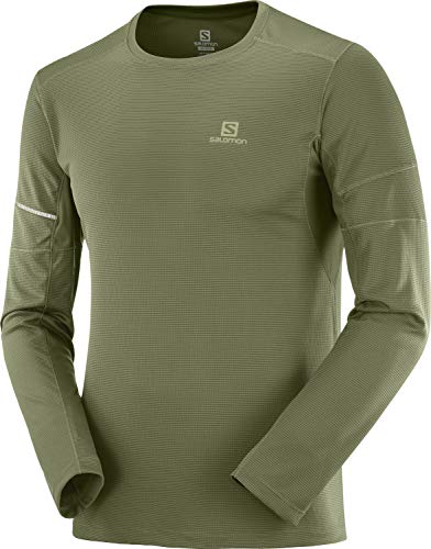 Salomon AGILE LS TEE M Camiseta deportiva de manga larga, Verde (Olive Night), Talla L para Hombre Salomon AGILE LS TEE M Camiseta deportiva de manga larga, Verde (Olive Night), Talla L para Hombre