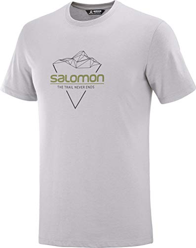 SALOMON Blend Logo tee M Camiseta Deportiva de Manga Corta, Gris (Alloy), Talla XL para Hombre