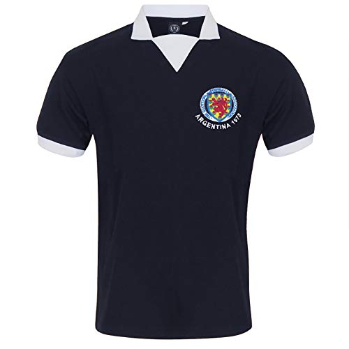 Scotland Escocia - Camiseta Copas del Mundo para Hombre - Producto Oficial Retro - 1967/1978 - Azul Marino - 1978 - N.° 15 - Grande
