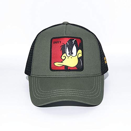 sdssup Anime Cartoon Cap Hat Net Cap Black Duck Ejercito Verde Ajustable