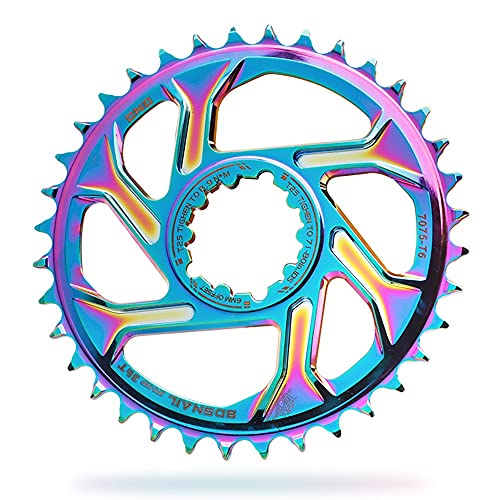 SGYANZLG Nuevo MTB Bike GXP Chainwheel 30t 32t 34t 36t 38t Crown Bicycle Baining para Fit for SRAM 11 / 12S NX XX XO GX GXP11 Bandeja de un Solo Disco (Chainwheel Teeth : 38T, Color : Rainbow)