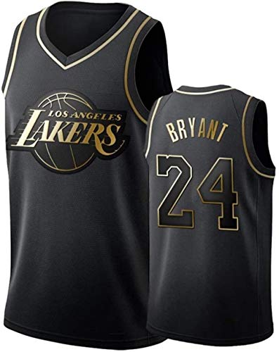 Shelfin - Camiseta de baloncesto para hombre, diseño con el número 24 de Kobe Bryant de Los Angeles Lakers, ideal para verano