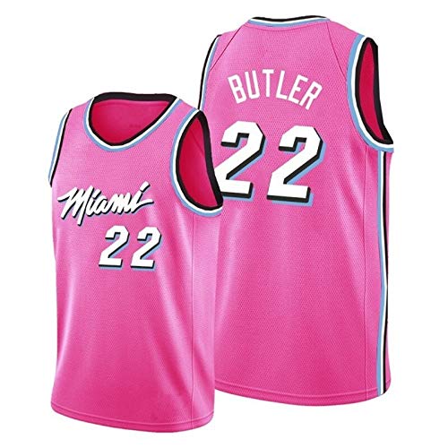 Shelfin NBA Miami Heat Jerseys No.22 Butler - Camiseta deportiva para hombre con bordado HerroNo.14 (color: rosa 22, tamaño: mediano)
