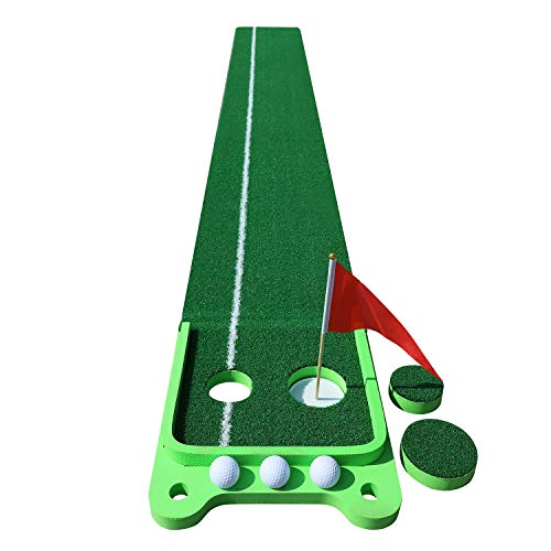 SHOWTIMEZ Esterilla de entrenamiento de golf para interior y exterior, para entrenamiento en casa o en la oficina, con 3 pelotas de golf SHOWTIMEZ Esterilla de entrenamiento de golf para interior y exterior, para entrenamiento en casa o en la oficina, con 3 pelotas de golf