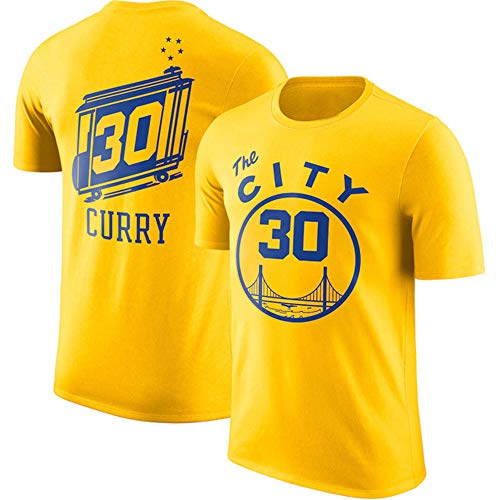 SHR-GCHAO Camiseta De Baloncesto De Los Hombres, Golden State Warriors # 30 Stephen Curry Cuello Redondo Camiseta, Deportes De Fitness Top Transpirable,S(160~165cm)