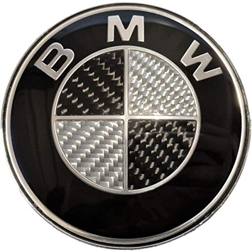 SMP® Emblema de carbono para capó/portón trasero, 82 mm, para BMW, serie 1-2-3-5-6-7-8-X-Z, 51148132375