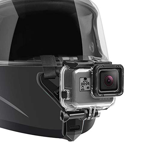 Soporte para correa de barbilla para casco de motocicleta compatible con GoPro Hero 9, 8, 7, (2018), 6 5 4 3, Hero Black, Session, Xiaomi Yi, SJCAM (negro) Soporte para correa de barbilla para casco de motocicleta compatible con GoPro Hero 9, 8, 7, (2018), 6 5 4 3, Hero Black, Session, Xiaomi Yi, SJCAM (negro)
