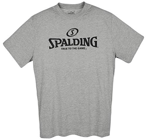 Spalding Logo Camiseta Baloncesto, Hombre, Gris Melange, 164