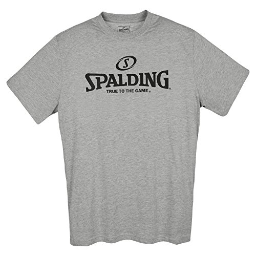 Spalding Logo Camiseta Baloncesto, Hombre, Gris Melange, 3XL