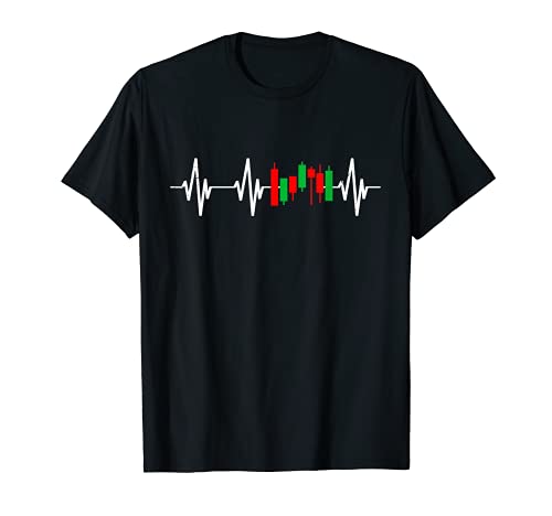 Stock Inversor Regalo Heartbeat Trader Dinero Vela Palo Camiseta