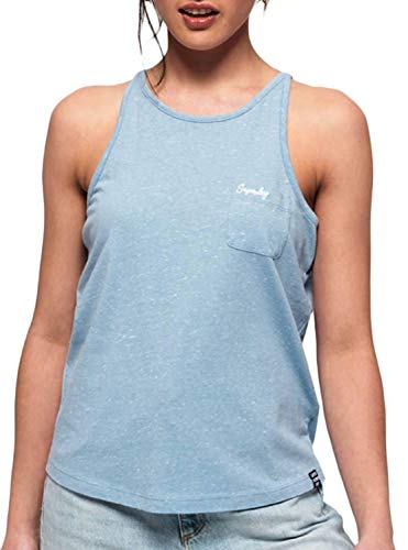 Superdry OL Essential Tank Camiseta sin Mangas, Azul (Cruz Blue E2j), M (Talla del Fabricante:12) para Mujer